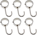 Stainless Steel Kitchen Hanger Hooks,Heavy Duty Rod Tube Rail Hanger Hooks for Hanging Pots and Pans,Towels,Oven Mitts,Fits for 32mm/1" Dia Rod,6 Pack