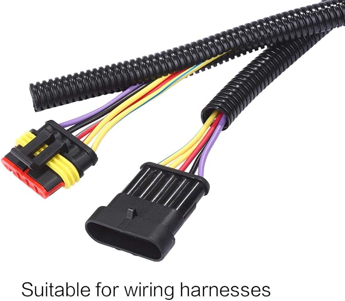 Alex Tech 25ft - 3/4 inch Split Wire Loom Tubing - Black