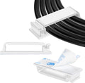 XHF 100 PCS Self Adhesive Cable Clips(L) White,Wire Clips Cable Management Wire Organizer Cord Holder for Under Desk, Car, Wall, TV PC Ethernet Cable