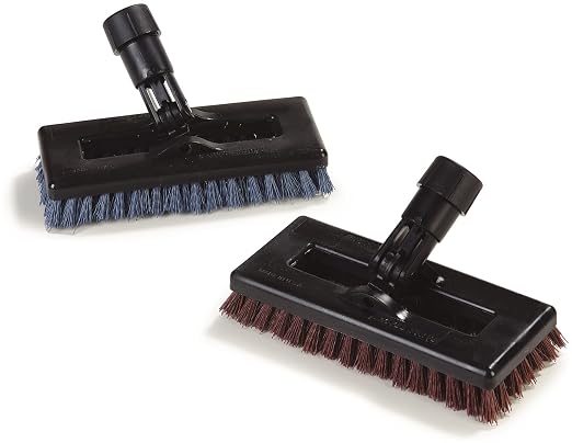 Carlisle FoodService Products 36531027 Swivel Scrub Plastic Block Power Scrub Floor Brush, Nylon Grit Bristles, 8" Length x 3-1/2" Width, 15/16" Bristle Trim, Rust (Pack of 12)