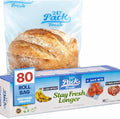 Freshpack 247 Produce Storage Bags Roll 10 x 14 Inches 1 Gallon 80 Pack Tear Off Reusable Food Storage Bags With Zipper, Bread Keeper Bag For Fruits Vegetables Meal Prep Pantry Use