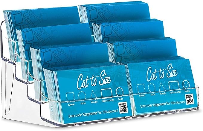 SOURCE ONE 8 Pocket Desktop Clear Acrylic Business Card Holder