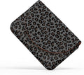 Business Card Holder，PU Leather Business Card Case Purse Gray Leopard Print | Pocket Travel Name Card Case for Men and Women Gift，Portable Magnetic Business Card Carrier for Purse