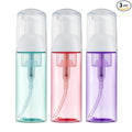 Tekson Soap Foam Bottle (60ml, 2 fl oz), Empty Travel Foaming Lash Shampoo for Cleanser, Dispenser (Green, Pink, Purple)