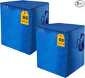 2 Pack 55-Gallon Heavy Duty Moving Bags, Large Storage Totes with Zipper, Alternative to Moving Boxes for Storage, Seasonal Clothes, Student Moving, College Dorm (Blue)