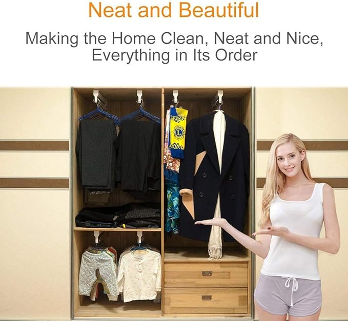 Closet Clothes Hanger Rail,Pull-Out Closet Rod 30-60cm,Wardrobe Clothing Rail,Closet Organizer Rack for Pants and Coat (500MM/19.7INCH)