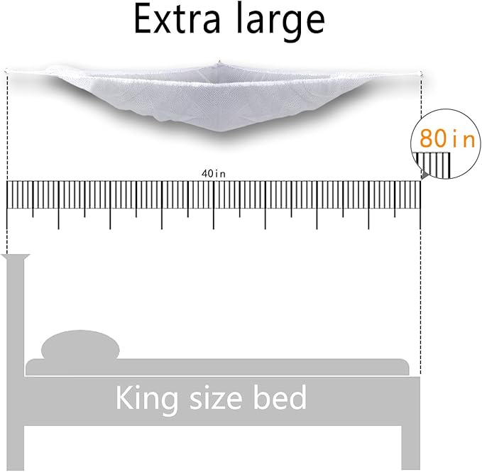 Toy Hammock for Stuffed Animals, 80" Jumbo Strong Mesh Toy Organizer with Metal Hooks, Extra Large Triangular Hanging Storage Net White (Toy Hammock)