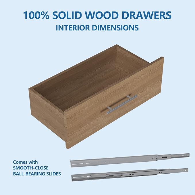 Modular Closet, 96" Wide Organizer with Hanging and Drawers, Wood Tower for Walk-In Closets, Wall-Mounted Organizer Kit