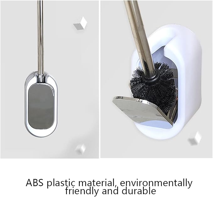 Bathroom Wall Mount Punch Free Storage Box Cleaning Long Handle Modern Toilet Brush Set Home Cleaning Brush (Color : White) (Yellow)