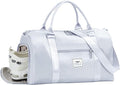 FIORETTO Womens Gym Tote Duffle Bag with Wet Pocket & Shoe Compartment, Sports Duffel Overnight Weekender Hospital Workout Carry on Bag for Girls, Ideal for Travel, Swimming, Dance, Ballet Grey
