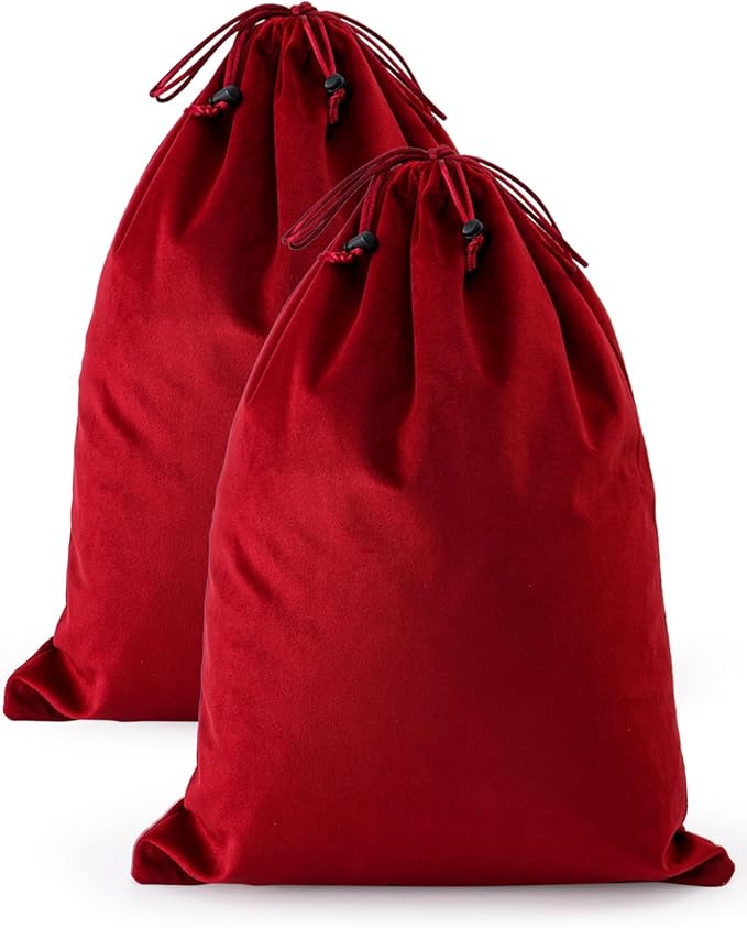 2 Pcs Shoe Bags for Travel, Dust Velvet Bags, Rio Red, 17.3x12.6 Inch | Washable & Reusable Travel Shoe Bags, Dustproof Shoe Bags with Drawstring Closure, Suitable for Travel, Home Storage