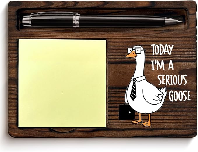 Funny Gag Gifts for Coworkers Today I'm a Serious Goose Sticky Note Holder, Funny Work Gifts for Coworkers Colleague Boss Teacher Nurse