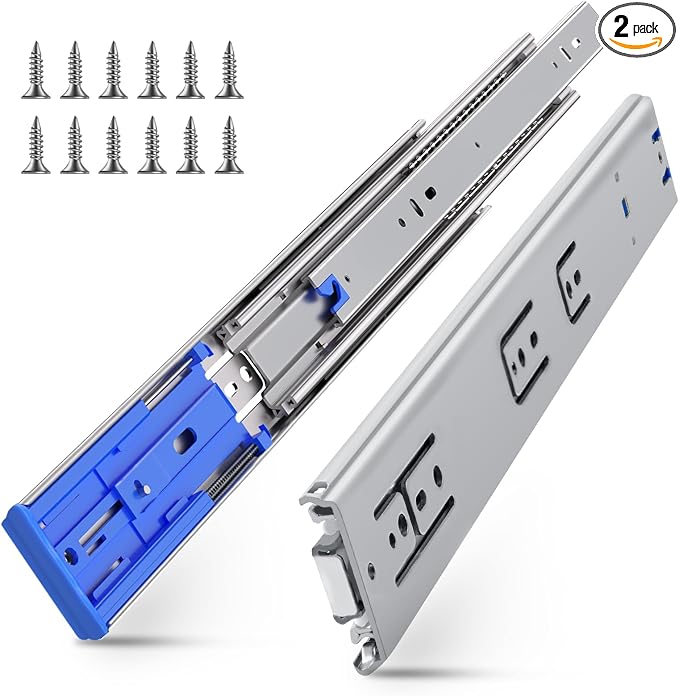 SLIDEWAY 200 Lbs Soft Close Heavy Duty Drawer Slides 1 Pair 14 16 18 20 22 24 26 28 Inch Full Extension Ball Bearing Sliding Rails Cabinet Runners Tracks Tool Box Glides-Soft Closing 14"