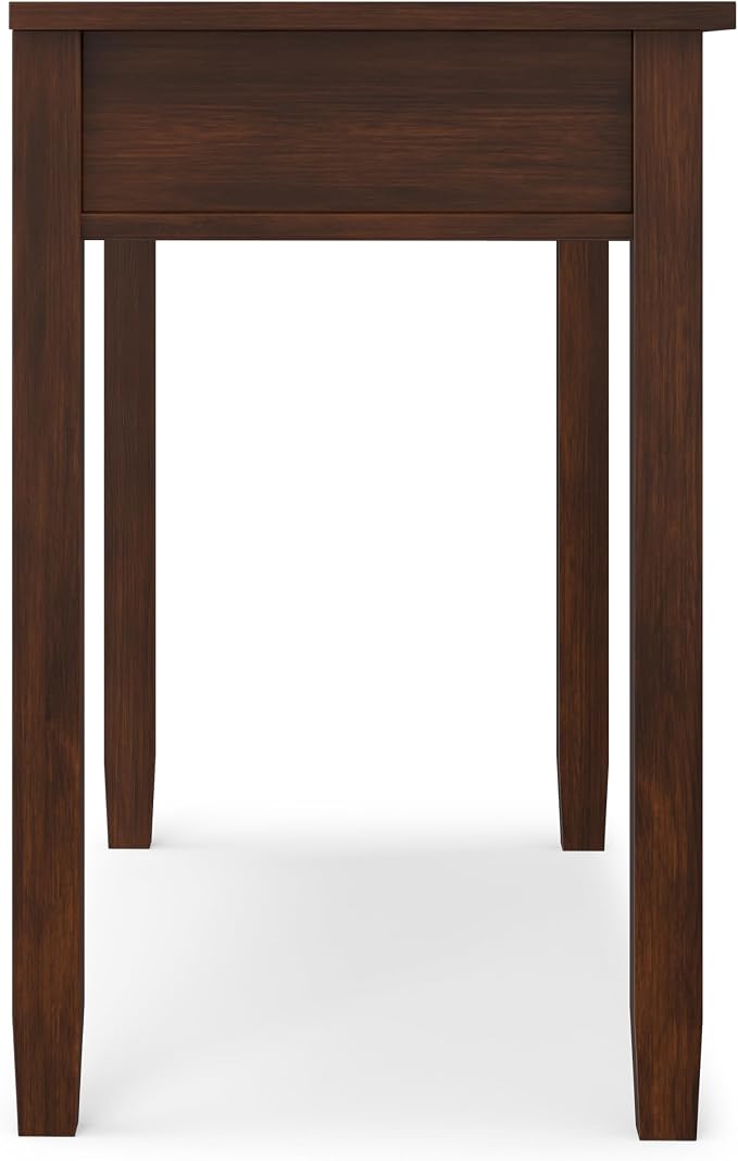 SIMPLIHOME Warm Shaker Desk - 48 inch Wide Solid Wood Writing Desk in Russet Brown, Transitional Home Office Computer Desk for Living Room with Keyboard Tray, 2 Drawers and Storage