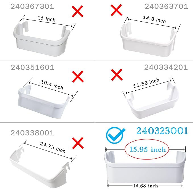 240323001 Refrigerator Door Bin, 15.95in Side Shelf Fit for frigidaire | Replacement for AP2115741, PS429724, AH429724, 240323007, fits most Frigidaire & Kenmore (NOT freezer door) , Easy install