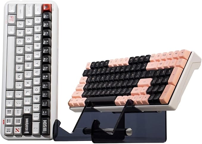 Sumgsn Keyboard Display Stand, Keyboard Storage Stand, Keyboard Holder, Black Transparent Acrylic Stand for Two Mechanical Keyboard