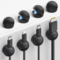 Lamicall 8Pack Magnetic Cord Organizer Clips - [Mini-Soft Silicone] Cable Management for Phone Charger Cord, Durable Adhesive Cable Holder for Desk Nightstand, Home Office Organizer Gadget Accessories