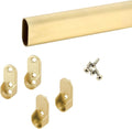 Custom cut to size (12-92 inches) oval closet rod with choice of end support (Matte Brass)