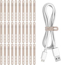 Donruby 30Pcs Silicone Cable Ties - Reusable & Washable with Adjustable Locking Buckles, High Elasticity Cable Management Straps for Home, Office, School, Travel Essential Cord Organizer (Khaki)