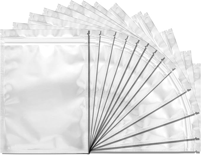 100 Pack Mylar Bags for Food Storage 4 x 7 Inch Resealable Smell Proof Bags Aluminum Foil Packaging Pouch Bag Silver