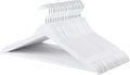 Amazon Basics Durable Wooden Suit Clothes Hangers, White, 20-Pack
