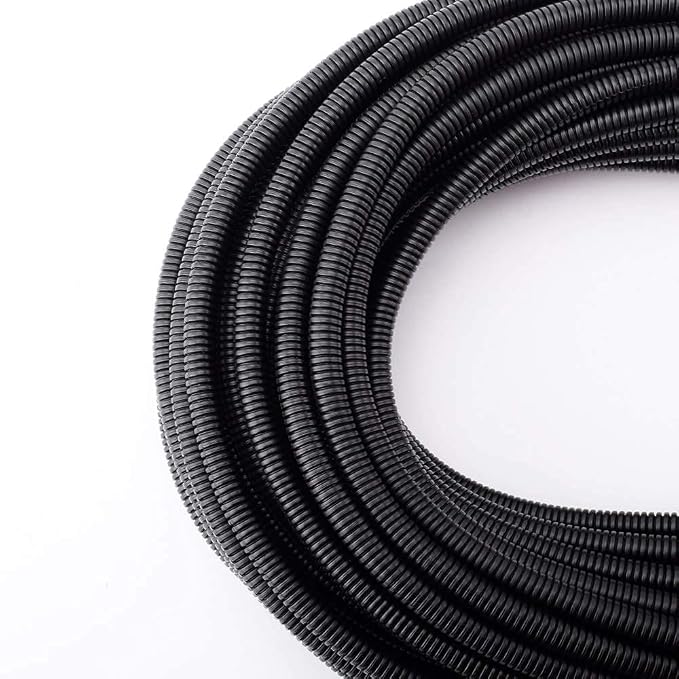 ZhiYo 50 FT 1/4" Wire Loom Split Tubing Auto Wire Conduit | Flexible Cover, High Temperature Heat Resistant -40F to 257F, Plastic Cover for Electrical Wires & Cables