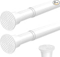 2PCS White Spring Curtain Rods for Windows 23 to 46 Inch, Adjustable Extendable Pressure Tension Curtain Rods No Drilling, Small Tension Rod for Doorway Bedroom Closet Door Kitchen