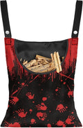 Red Blood Handprint Clothespin Bag with Hanging Hook Summer Laundry Clothes Pin Holder Waterproof Clothes Pin Hanging Bag Clothespin Storage Organizer with Large Opening