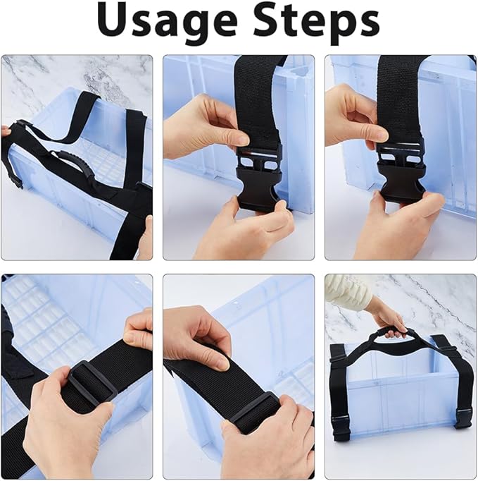 SUPERFINDINGS 2 Pack Box Carrying Strap with Handle 1.13-1.84m/44.5-72.4" Adjustable Box Handle Strap H-Shaped Style Nylon Carry Straps for Moving Storage Totes Appliances Suitcases Cylinder