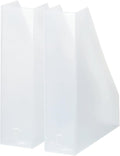 Like-it | MX-19 | Magazine File Set of 2 | File Holder, Office Organizer, Front Opening | Desk, Kitchen, Shelf, Table top, Drawer | 3.03" × 9.96" × 12.09" | Tr. White |