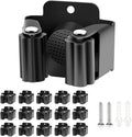 Verdenu 15 Pack Broom Holder Wall Mount, Stainless Steel Mop and Broom Holder with Screws, Garden Tool Storage Organizer for Kitchen, Home, Bathroom, Garage, Black