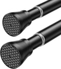 2 Pack Tension Rod 28 to 48 Inch Black Curtain Rods No Drilling Spring Curtain Rods for Windows Adjustable curtain Rod Expandable Tension Rod for Windows,Doorway,Closet,Bedroom
