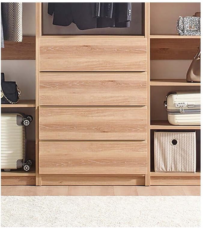 Maykoosh Closet System Organizer - Customizable Walk-in Wardrobe Storage Oak/Model BDE 3 Closet