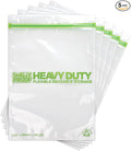 Smelly Proof REUSABLE STORAGE BAGS, Extra Large HEAVY DUTY 5-mils US-Made, BPA FREE, NO PEVA, Dishwasher-Safe Reusable Freezer Bags Triple Zip CLEAR FLAT XXL 2-Gallon 12" x 16" - 5pk
