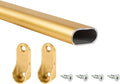 Outwater 48 Inch Satin Brass Aluminum Oval Closet Rod Kit, 1-3/16 Inch x 19/32 Inch Profile, Includes Matching Screw Mount Supports and Mounting Screws, Pack of 14