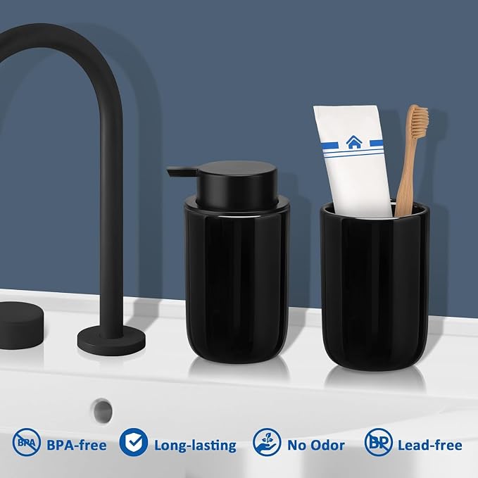 Soap Foaming Dispenser Ceramic with Easy-to-Press Pump Hand Foam Dispenser for Shampoo Bathroom Countertop 13.5 oz