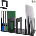 Adjustable Vertical File Sorter Sturdy Plastic Expandable Upright File Holder, Desktop Binder Organizer, School Office File Organizer Bookshelf Divider, Assemble Easily Endlessly, Black