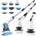 Electric Spin Scrubber, Cordless Cleaning Brush Scrubber for Home, 8 Replaceable Brush Heads, 3 Adjustable Size, 2 Speeds for Bathroom Shower Bathtub Glass Car, Gift for Holidays Birthday