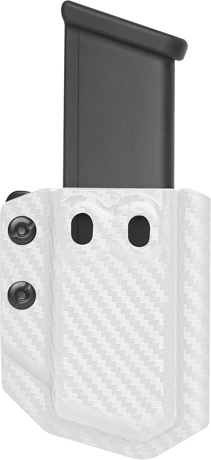 Amberide Universal IWB/OWB Kydex Mag Carrier for 9mm / .40 & .45 ACP Magazines, Single and Double Stack, Adjustable Retention, Ambidextrous, Fits 1.5" Belt, Made in USA