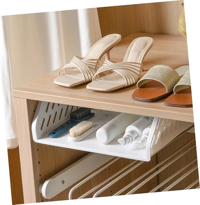 1pc Wall-mounted Storage Rack Multipurpose Plastic Organizer for Kitchen and Bathroom Punch Design Easy Installation and White