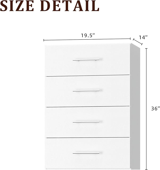 19.5" Wide 4 Drawer Tower Modular Closet System, Closet Storage Organizer with 4 Drawers, White