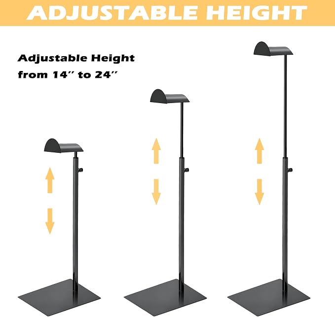 Royxen 3 Pack Purse Holder, Purse Display Stand with Adjustable Height, Bag Stands for Display, Stainless Steel Purse Rack for Bags Organizer (Black)