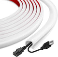 Silicone Cord Covers Wall Self-Adhesive Cord Covers for Wires on Wall Wire Hider Flexible Cable Hider with Side-Opening for Home Office TV Cable Management (0.31" W x 0.31" H x 118" L, White)