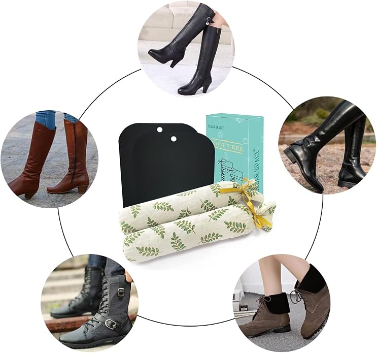 Boot Shapers for Women, Tall Boot Tree Cedar Freshener Inserts for Stand up | Plastic boot trees keep tall boots upright, wrinkle free. Includes cedar sachet inserts for lasting freshness