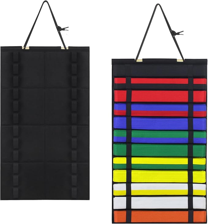Karate Belt Display Rack, Martial Arts Belt Display Holds 12 Belts, Taekwondo Belt Display Rack, Karate Belt Holder. (Belt Not Included)