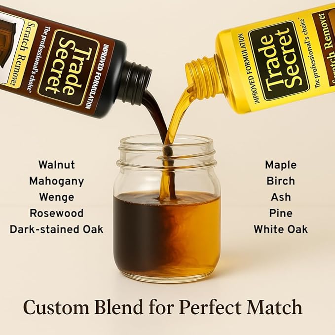 Trade Secret Scratch Concealer for Real Wood Furniture and Floor Cover Nicks and Scratches on Wood Surfaces, Hides Minor Defects (Light and Dark)
