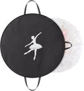 KEEGH 35 inch Girls Tutu Garment Bag Pancake Dance Bag, Black | Foldable, with Handle Strap, Ballet Tutu Bag, Dance Costume Garment Bag for Hanging Clothes and Dance Competition