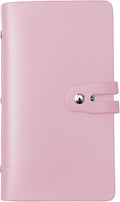 RFID Credit Card Holder, Leather Business Card Organizer with 96 Card Slots, Credit Card Case for Managing Your Different Cards and Important Documents to Prevent Loss or Damage (Pink)