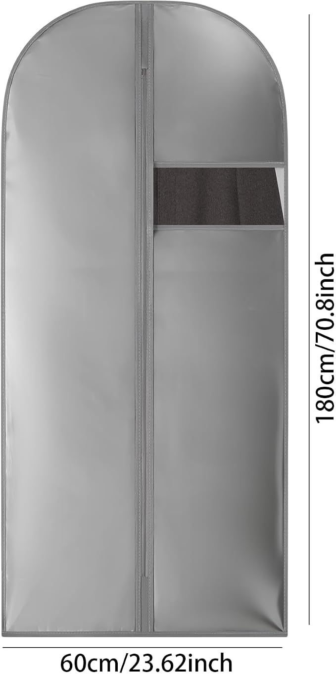 Kimmama Dress Bags for Gown, Garment Bag for Long Dress, 23.6" x 70.8" | PEVA Material, For Hanging Clothes, For Wedding Dress, Suit, Dance Costumes, Coat, Garment Protector Cover