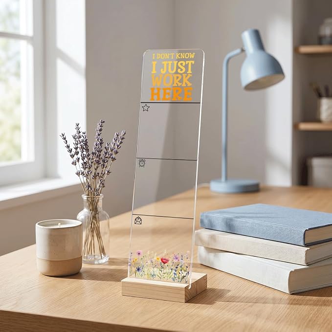Sticky Notes Monitor Memo Board with Removable Wooden Base I Dont Know I Just Work Here Funny Quote Message Board Portable Sticky Note Holder with 200 Sheets Sticky Notes Humorous Office Desk Decor